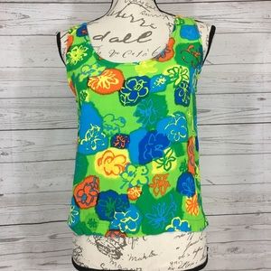 VTG BIG HED Designs Top Tank Colorful Sleeveless S